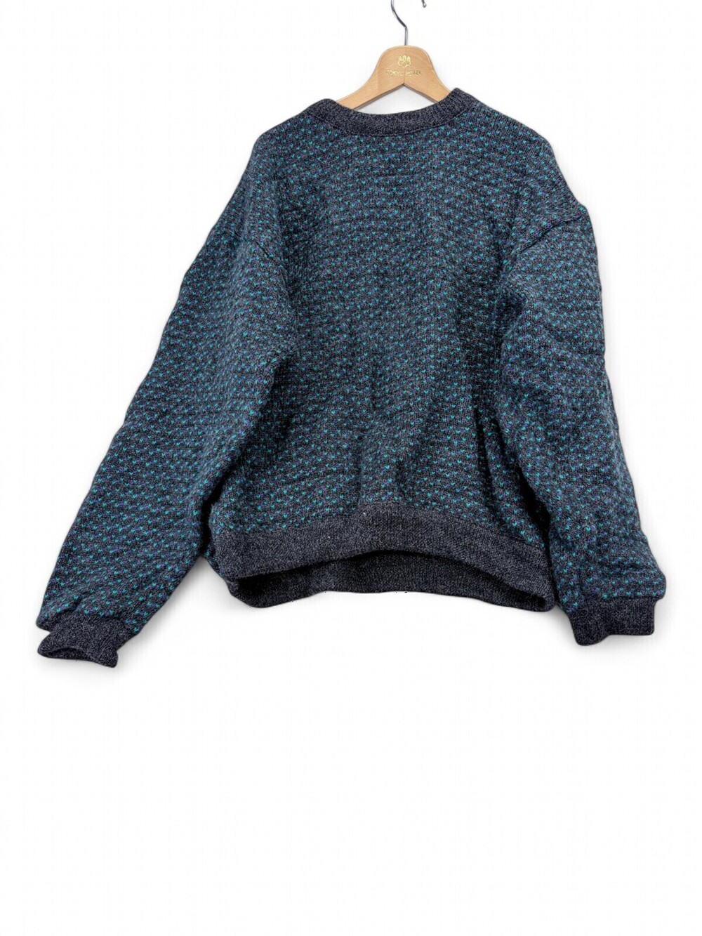 L.L. Bean Men's Wool-Blend Crewneck Sweater XL Gray/Teal